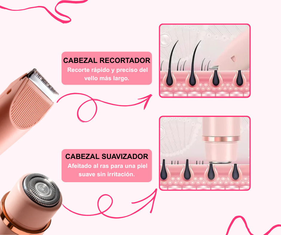 Glow & Go | Depiladora Corporal 2 en 1